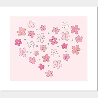 Sakura Cute Flowers Kawaii Aesthetic Heart Posters and Art